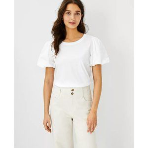 Ann Taylor Petite Poplin Bubble Sleeve Top SP